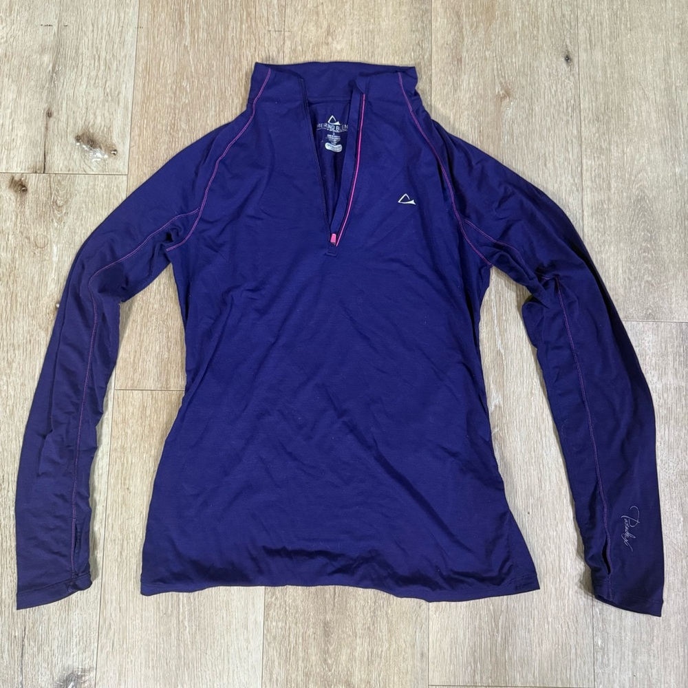 Paradox Women's Purple Long-Sleeve Quarter Zip Top with Pink Trim